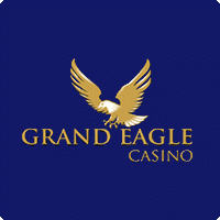 Grand Eagle Casino logo featuring an eagle with outstretched wings on a blue background.